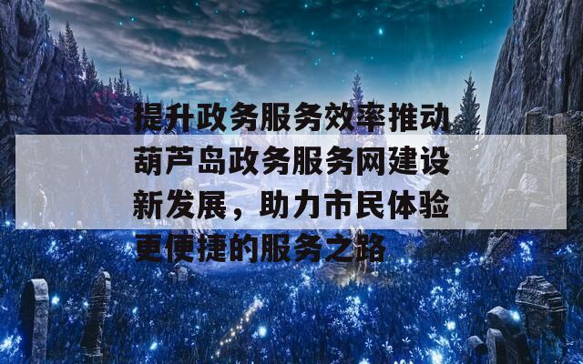 提升政务服务效率推动葫芦岛政务服务网建设新发展，助力市民体验更便捷的服务之路