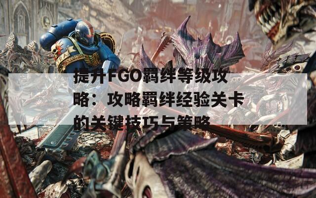 提升FGO羁绊等级攻略：攻略羁绊经验关卡的关键技巧与策略