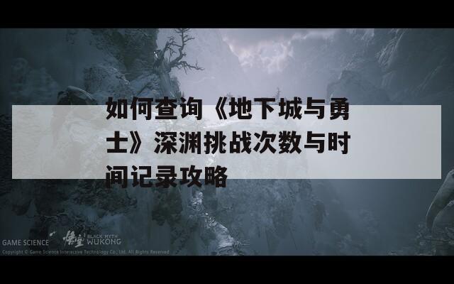 如何查询《地下城与勇士》深渊挑战次数与时间记录攻略