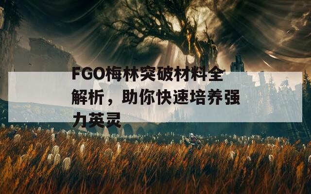 FGO梅林突破材料全解析，助你快速培养强力英灵