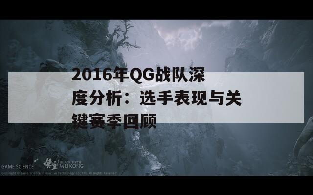 2016年QG战队深度分析：选手表现与关键赛季回顾