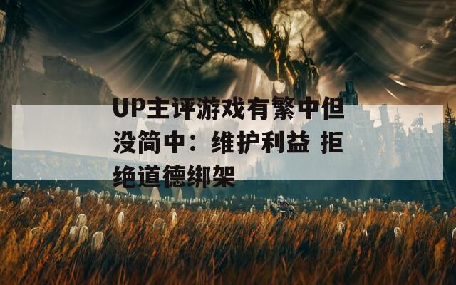 UP主评游戏有繁中但没简中：维护利益 拒绝道德绑架