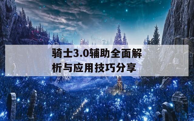 骑士3.0辅助全面解析与应用技巧分享