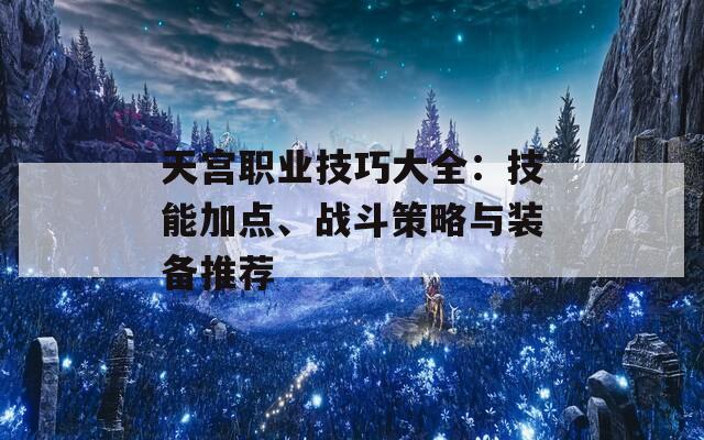 天宫职业技巧大全：技能加点、战斗策略与装备推荐