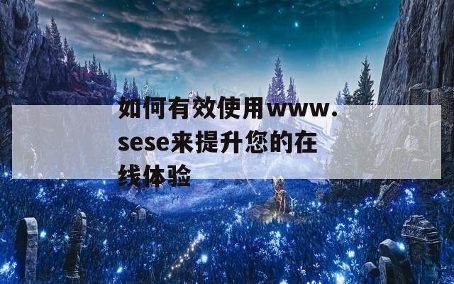 如何有效使用www.sese来提升您的在线体验