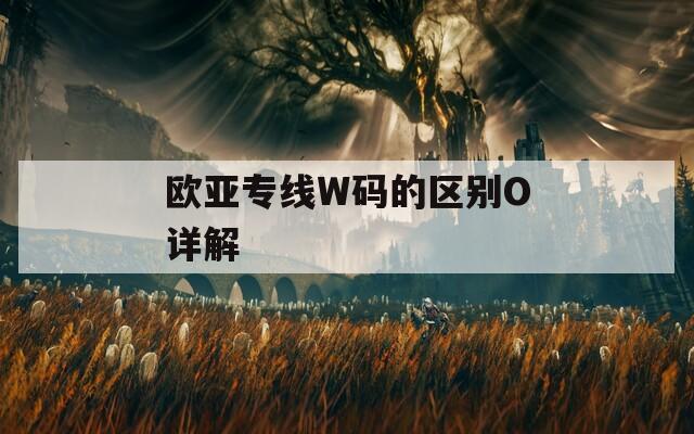 欧亚专线W码的区别O详解