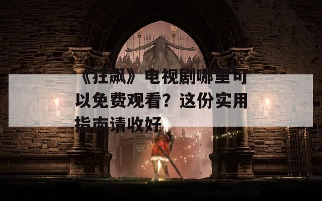 《狂飙》电视剧哪里可以免费观看？这份实用指南请收好