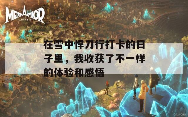 在雪中悍刀行打卡的日子里，我收获了不一样的体验和感悟