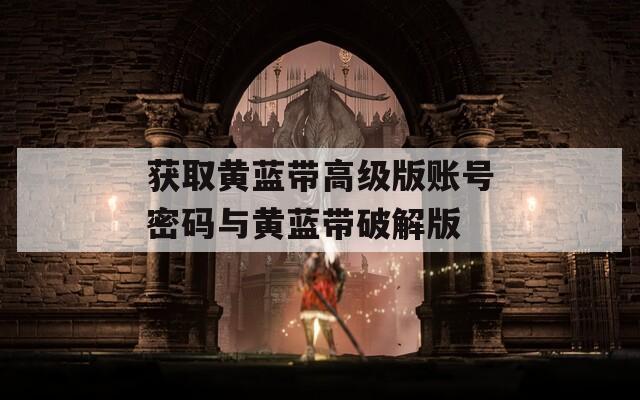 获取黄蓝带高级版账号密码与黄蓝带破解版