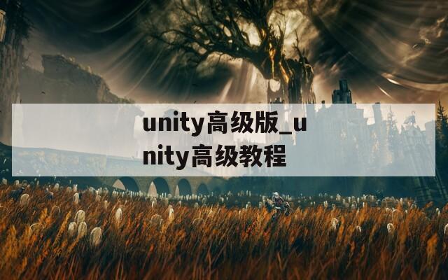 unity高级版_unity高级教程