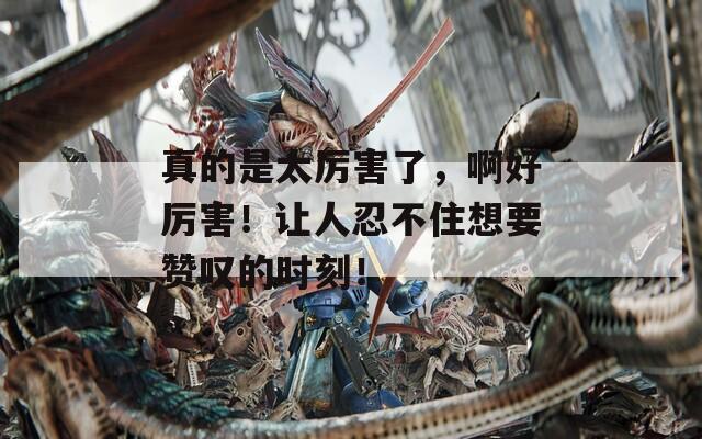 真的是太厉害了，啊好厉害！让人忍不住想要赞叹的时刻！