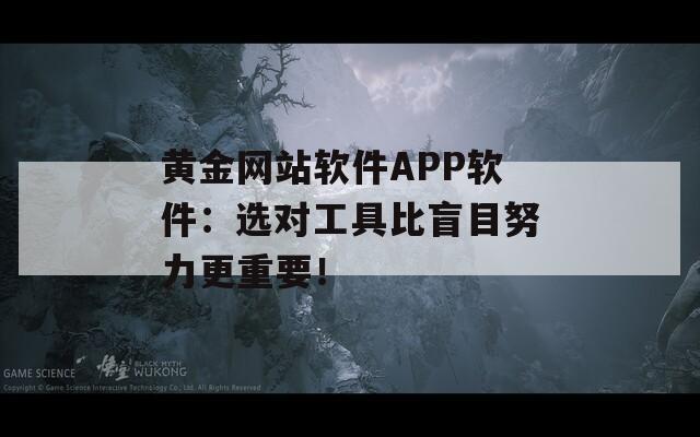 黄金网站软件APP软件：选对工具比盲目努力更重要！