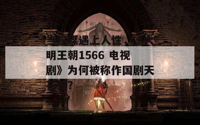 当权谋遇上人性，《大明王朝1566 电视剧》为何被称作国剧天花板？