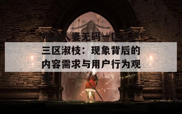 精品人妻无码一区二区三区淑枝：现象背后的内容需求与用户行为观察