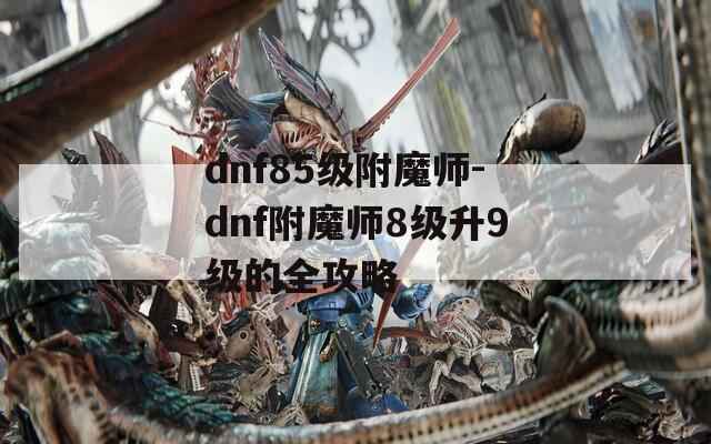 dnf85级附魔师-dnf附魔师8级升9级的全攻略
